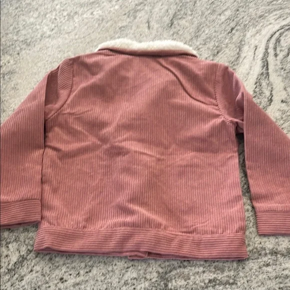 Kids Pink Corduroy Jacket with Faux Fur Collar l 5Y - Picture 4 of 4